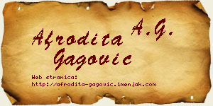 Afrodita Gagović vizit kartica